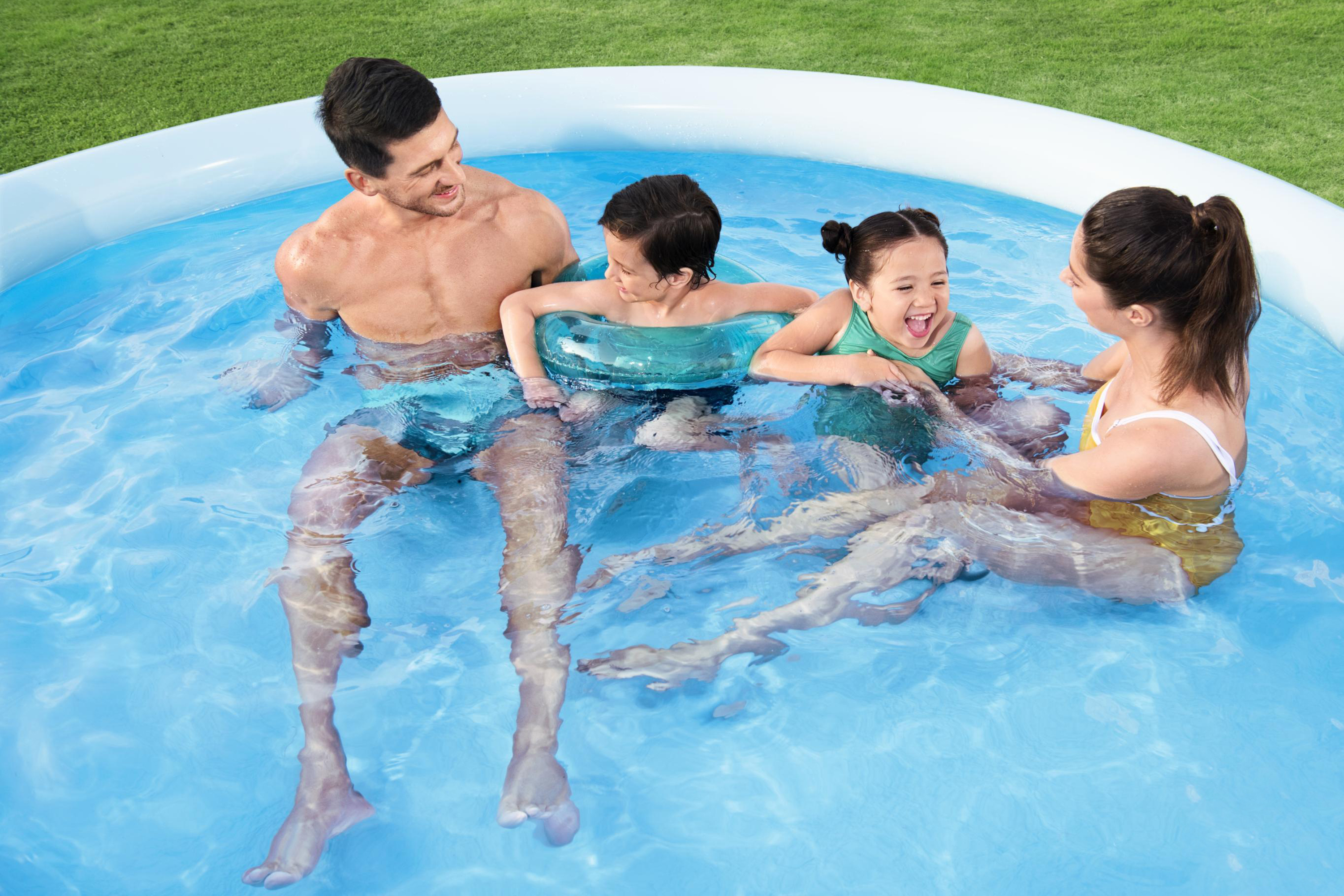 Summer day in the garden pool